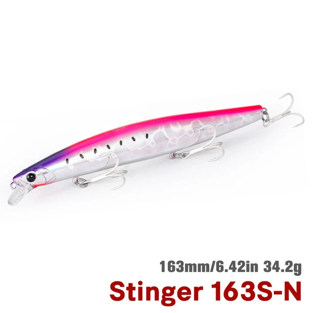 TSURINOYA 34.2g STINGER 163S Sinking Minnow 163mm Sea Fishing Lure Hard Artificial Pike Fishing Baits Tackle DW119