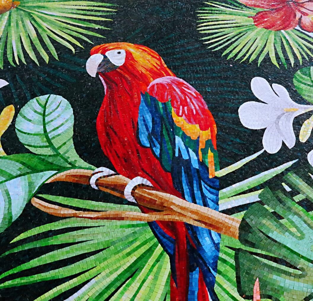 Custom made colorful blue bird mosaic from factory 