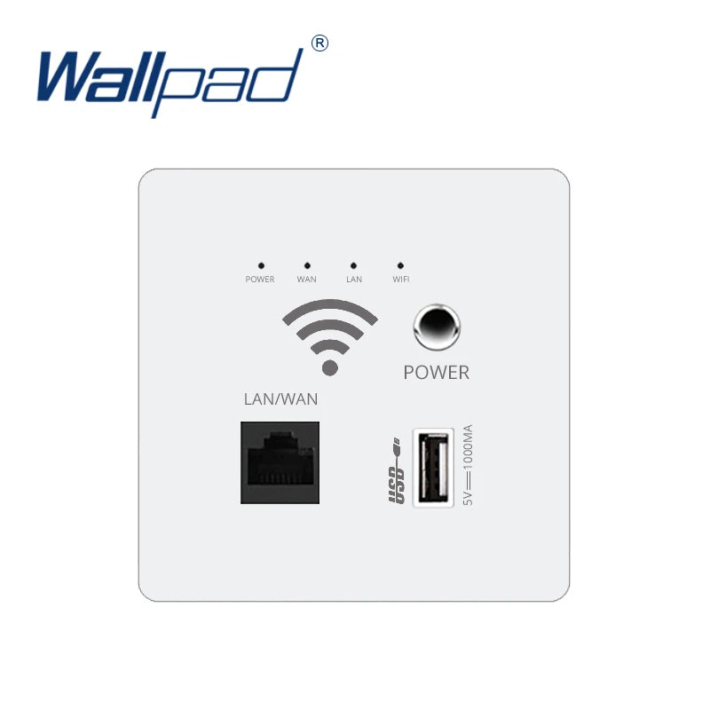 4 Colors 300M Wall Embedded Wireless WIFI AP Router PC Panel USB Outlet Wall Charger Smart Socket 5V 1000MA AC Power Supply