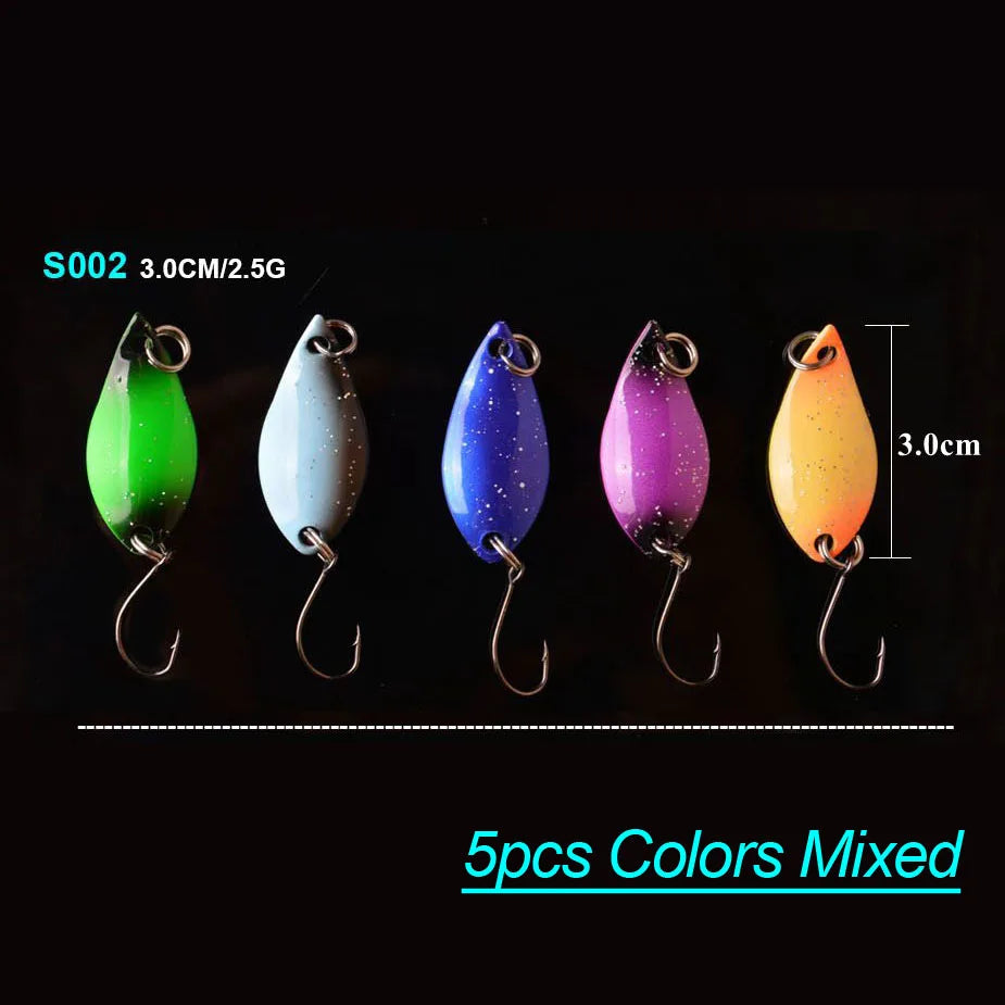 Bộ 5 Mồi Câu Kim Loại TOMA Dạng Lá Cá Lóc, Cá Trê