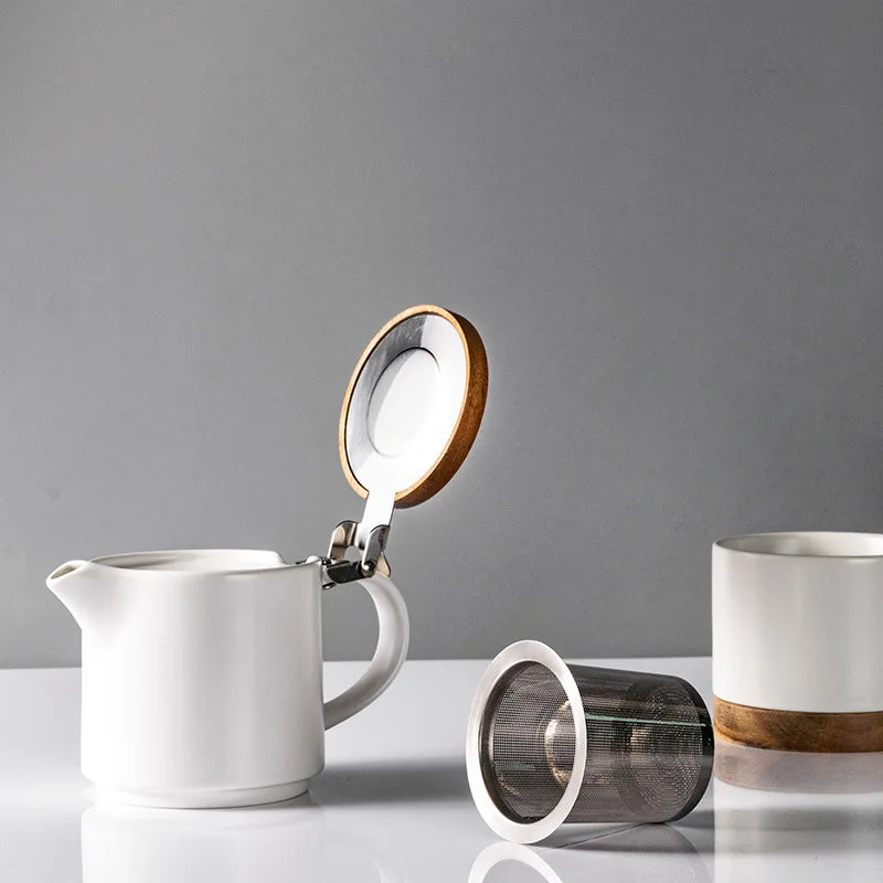 Bộ Ly Gốm Nhật Bản Nordic Pot Kèm Nắp & Lọc Trà