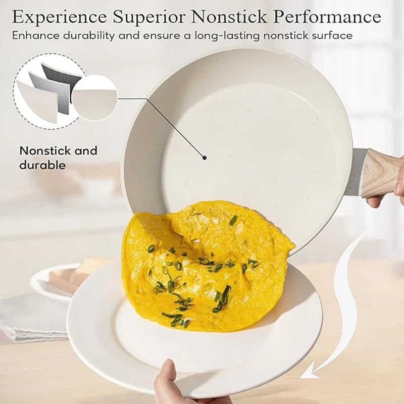 Bộ Nồi Chảo Chống Dính 12 Món Kèm Dụng Cụ Silicone