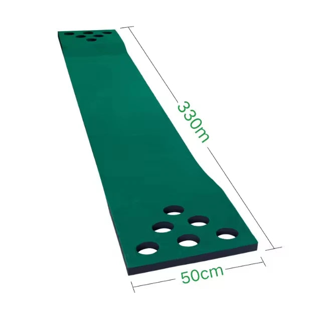 12 Hole Mini Golf Practice Mat - Indoor Green Putting Mat
