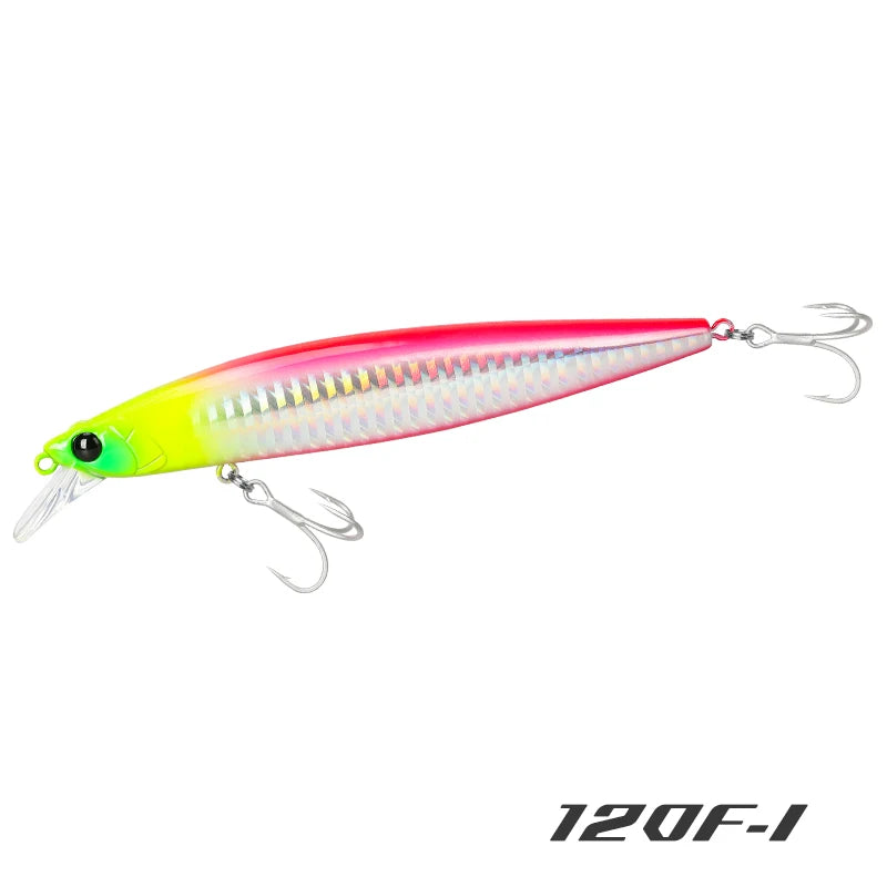 TSURINOYA 120F Ultra-long Casting Floating Minnow Saltwater Fishing Lure STINGER 120mm 19g Range 30-100cm Artificial Hard Baits