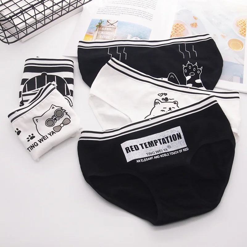 Kawaii Women's Underwear 5 Cute Animal Patterns