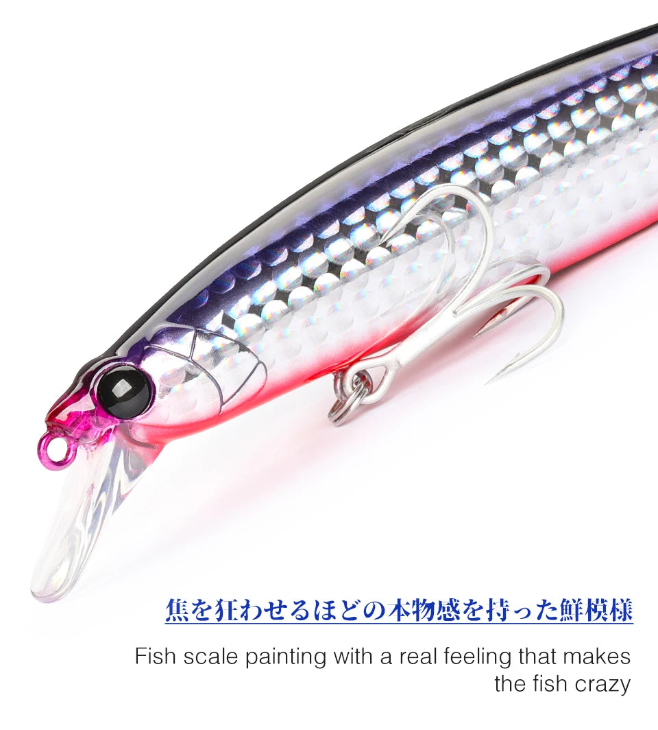 TSURINOYA 120F Ultra-long Casting Floating Minnow Saltwater Fishing Lure STINGER 120mm 19g Range 30-100cm Artificial Hard Baits