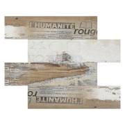 Wall tiles made of aluminum composite panels with rustic wood grain pattern, peel and stick 3mm 