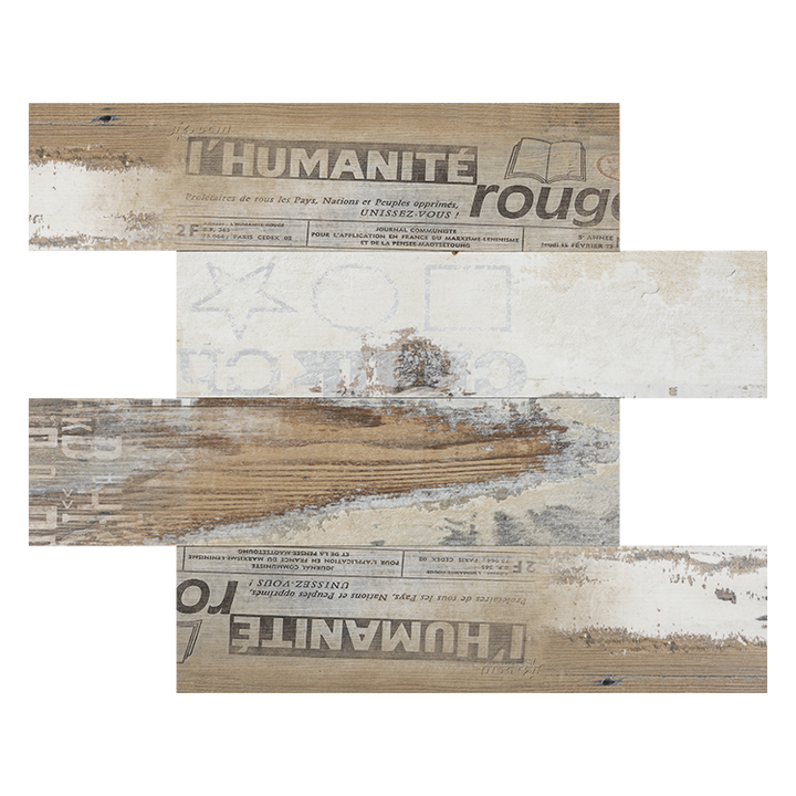 Wall tiles made of aluminum composite panels with rustic wood grain pattern, peel and stick 3mm 