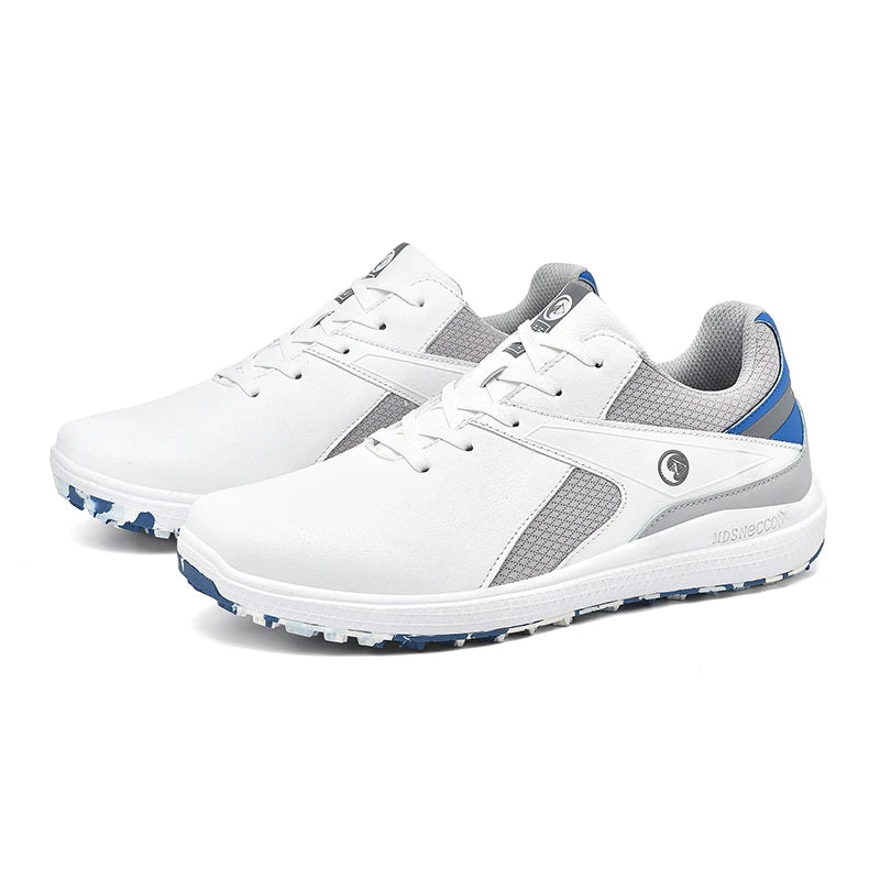 Luxury White Spiked Sole Microfiber Leather Golf Shoes 39-47