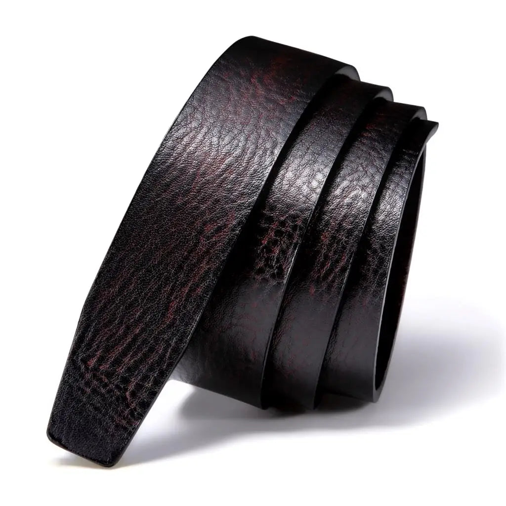 Thắt Lưng Da Bò 3.5cm Cao Cấp Không Khoá Màu Đỏ Xanh