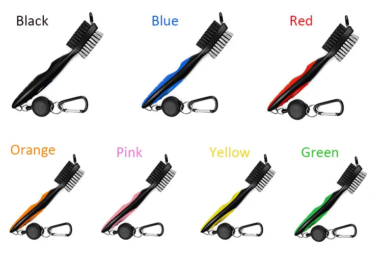 Golf Club Cleaning Brush with Convenient Retractable Clip