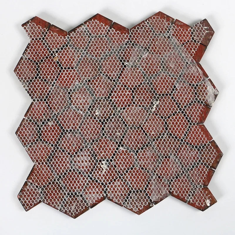295*295 New Fashion Water Cube Design With Unique Blue Cream Color Ceramic Mosaic Tiles Panel - Daisan Mart