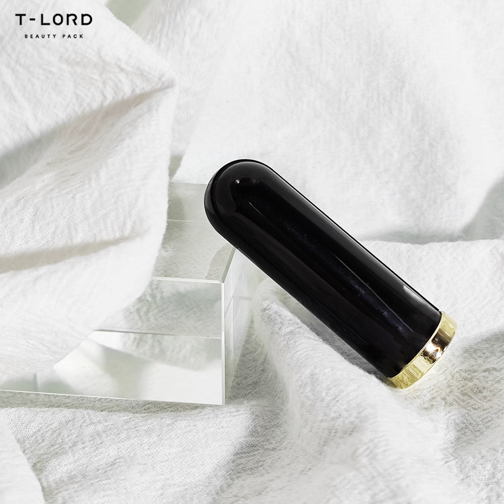 Black and Silver/Gold Plastic Lipstick Case 
