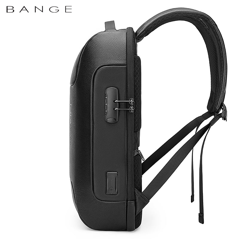 Bán Sỉ Balo Laptop Chống Nước Tùy Chỉnh Du Lịch Công Sở Nam Bằng Da USB 15.6 inch Mới Bange