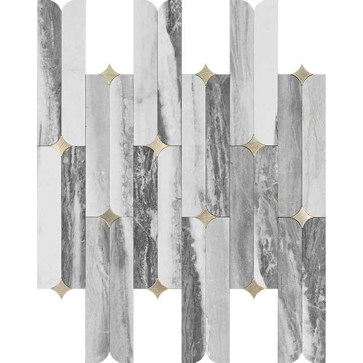 Easy to install grey aluminum composite wall panel, kitchen mosaic, stain resistant, peel and stick 