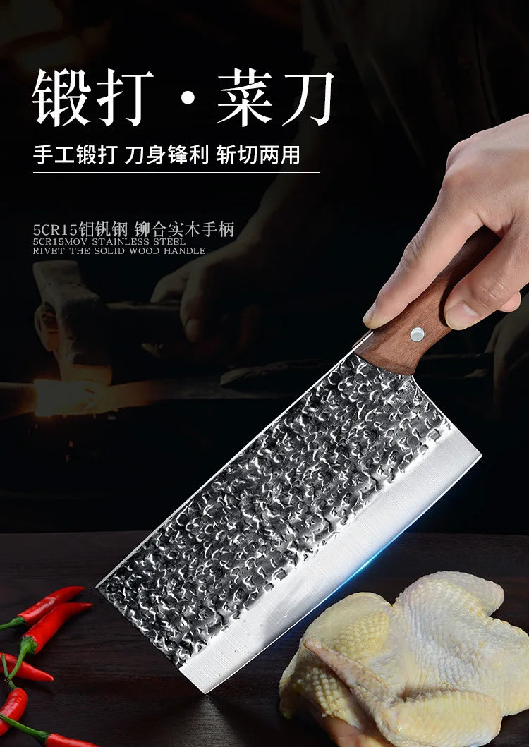 Hand Forged Sharp Stainless Steel Kitchen Knife 5Cr15mov