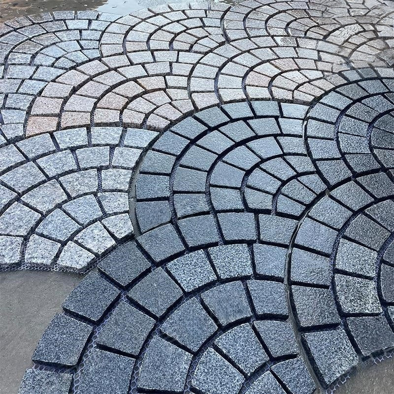 Durable round granite paving stones 