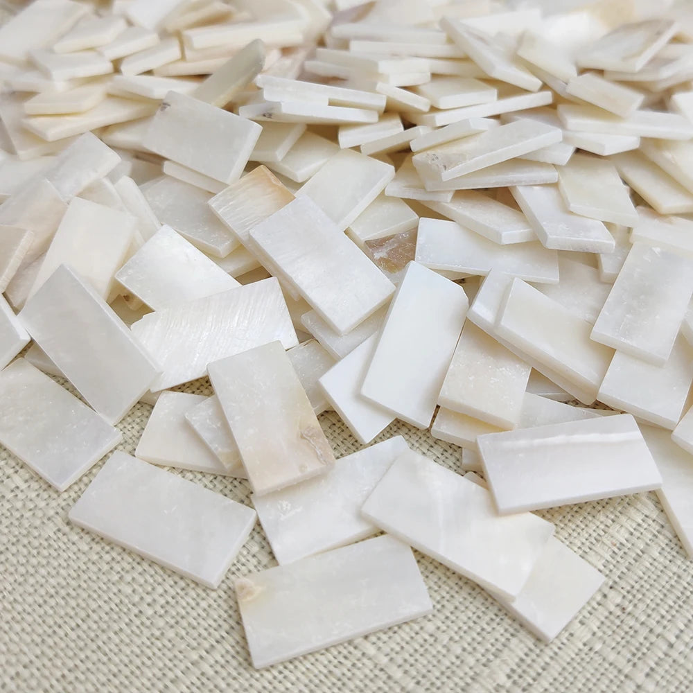 50 Viên Gạch Mosaic Vỏ Trai Trắng Hình Quạt DIY - Daisan Mart
