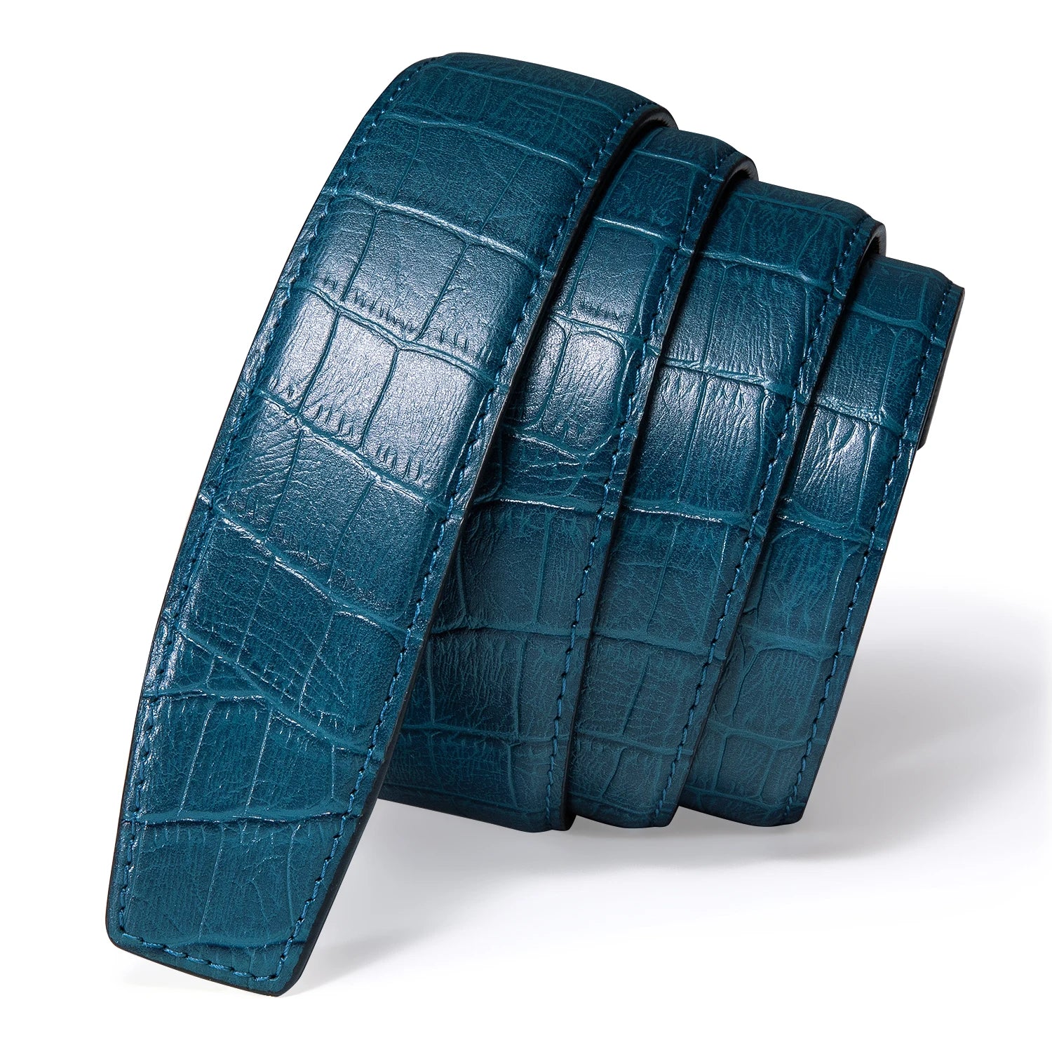 Thắt Lưng Da Bò 3.5cm Cao Cấp Không Khoá Màu Đỏ Xanh