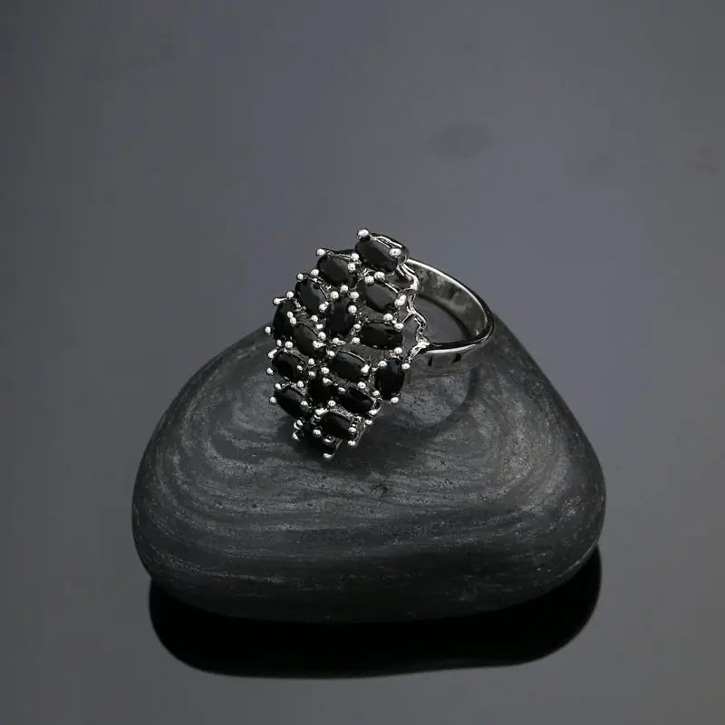 925 Silver Jewelry Set Black Zirconia Party Accessories