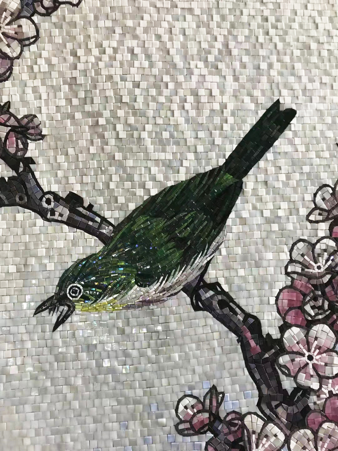 Custom Modern Flower and Bird Decorative Wall Mosaic 