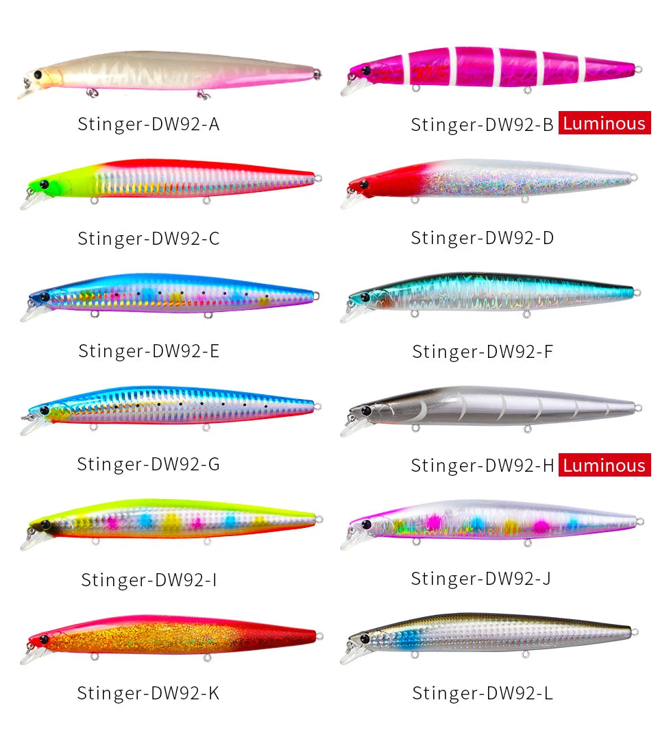 TSURINOYA 140mm 26g DW92 Sinking Minnow Saltwater Freshwater Black Bass Pike Bait Long Casting Sinker Weight Jerkbait Wobblers