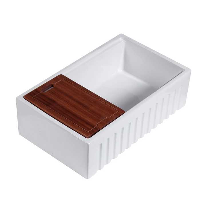 CUPC 33 Inch Large White Ceramic Farmhouse Kitchen Sink 