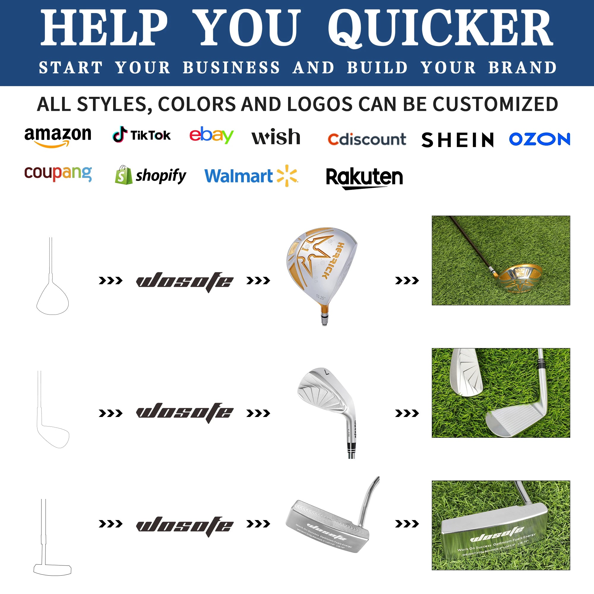 Professional Unisex CNC Golf Clubs - Custom Logo