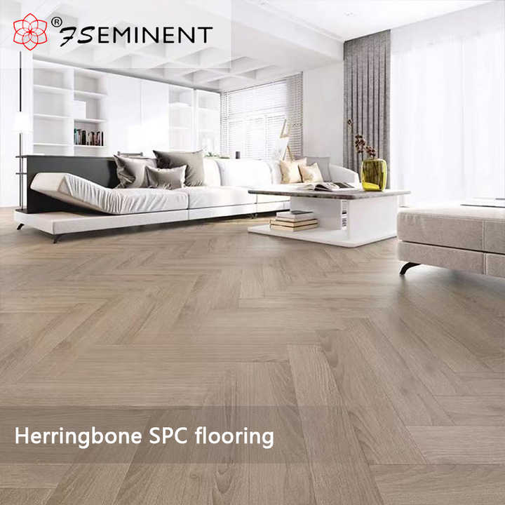 SPC Herringbone Flooring Interlocking PVC Flooring Easy Click Installation Indoor Use Garage Marble Vinyl Flooring 5mm-8mm