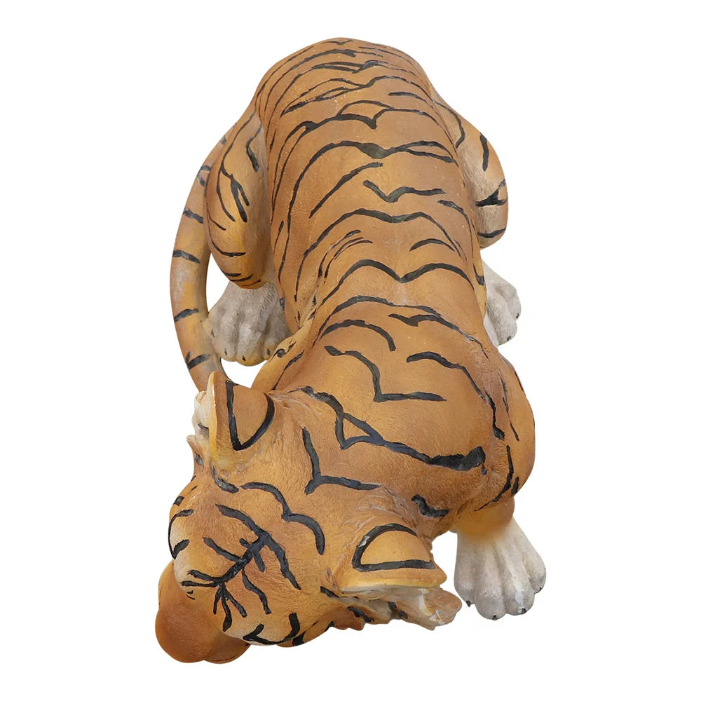 US Stock Lifelike Yellow Tiger Resin Statue, Outdoor Garden Animal Decor - Daisan Mart
