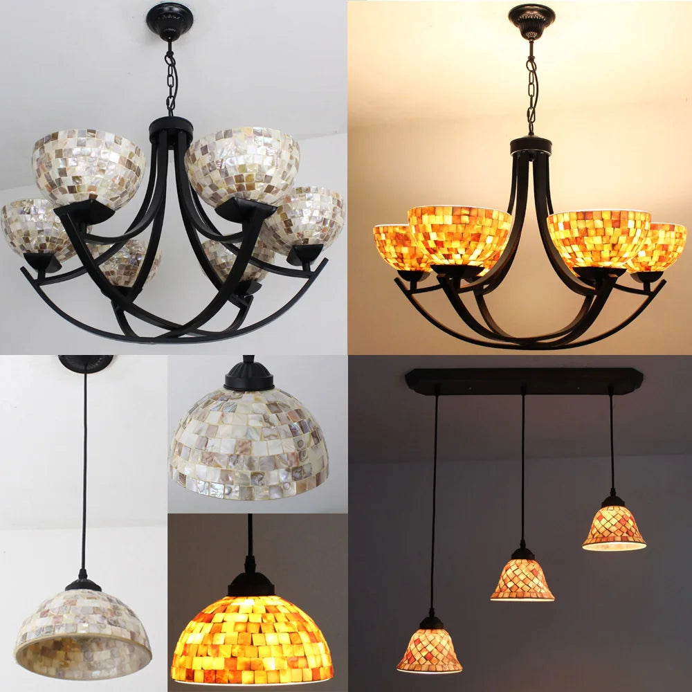 50 Viên Gạch Mosaic Vỏ Trai Trắng Hình Quạt DIY - Daisan Mart