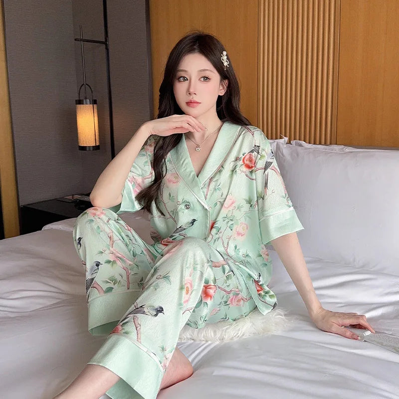 SAMWESTART Women's Premium Snow Silk Pajamas