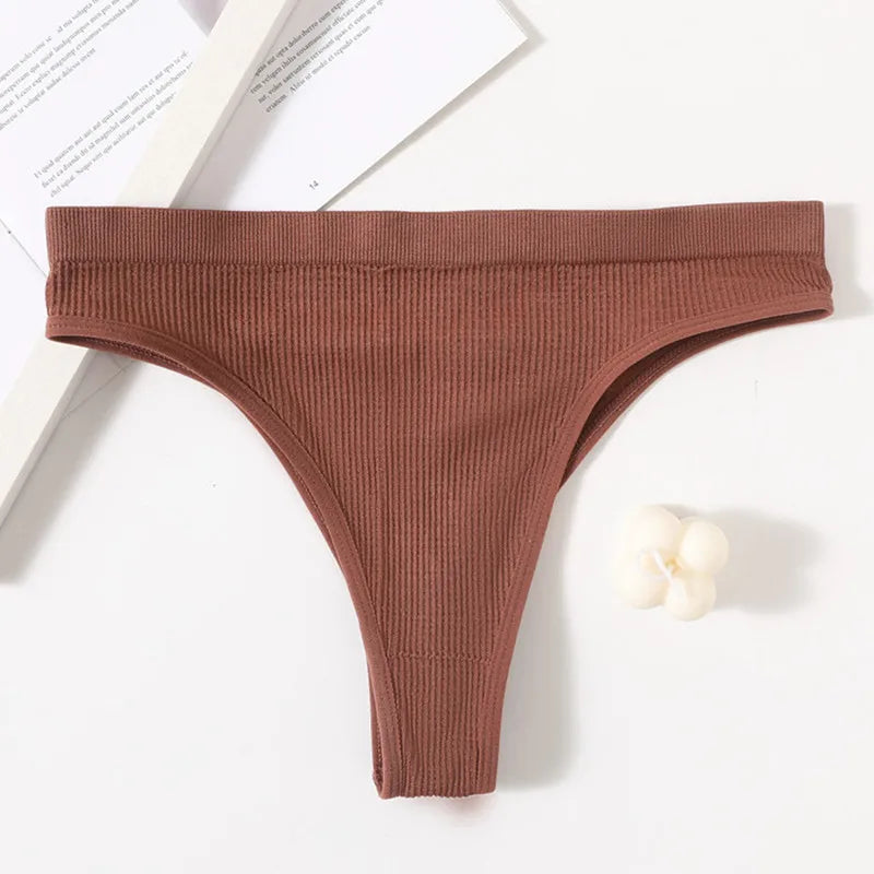 5Pcs/Set Seamless Briefs Women Brazilian Panties Sexy Lingerie Female Underpants Low Rise Bottom Solid Color Underwear ML