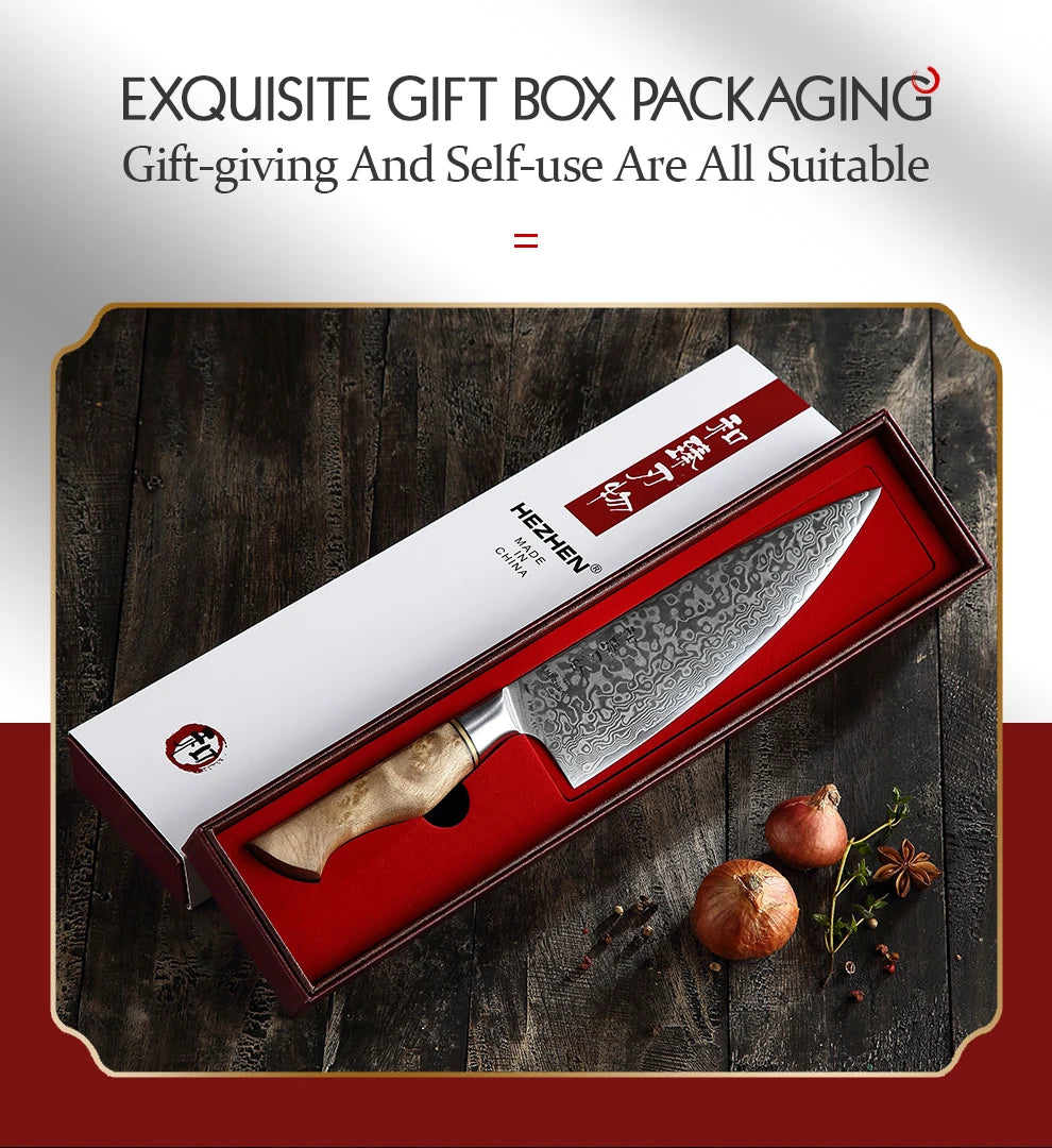 HEZHEN Kitchen Knife 67 Layers Damascus Steel Professional