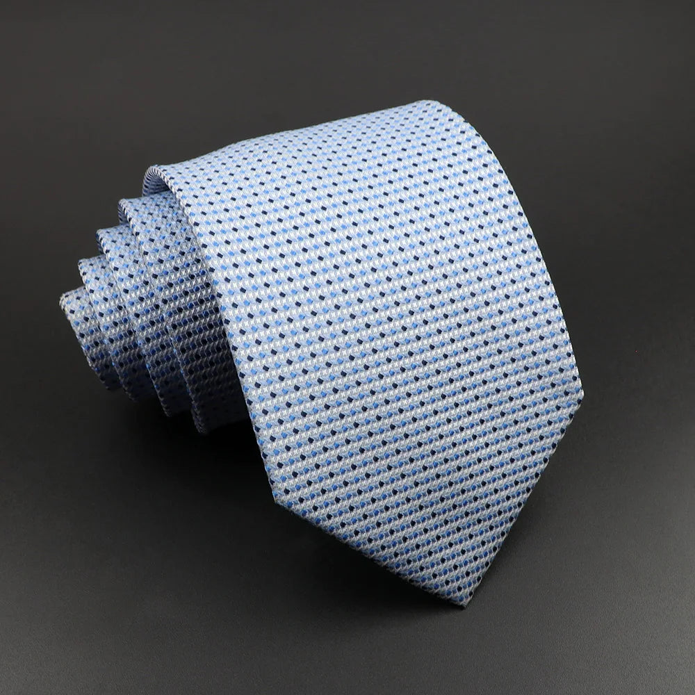 Cà vạt lụa cao cấp sọc kẻ cho nam - Xám Hồng Xanh