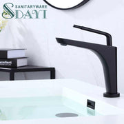 SDAYI Nordic Style Black Brass Washbasin Faucet for Bathroom, Washromm Washbasin Faucet for Hotel 