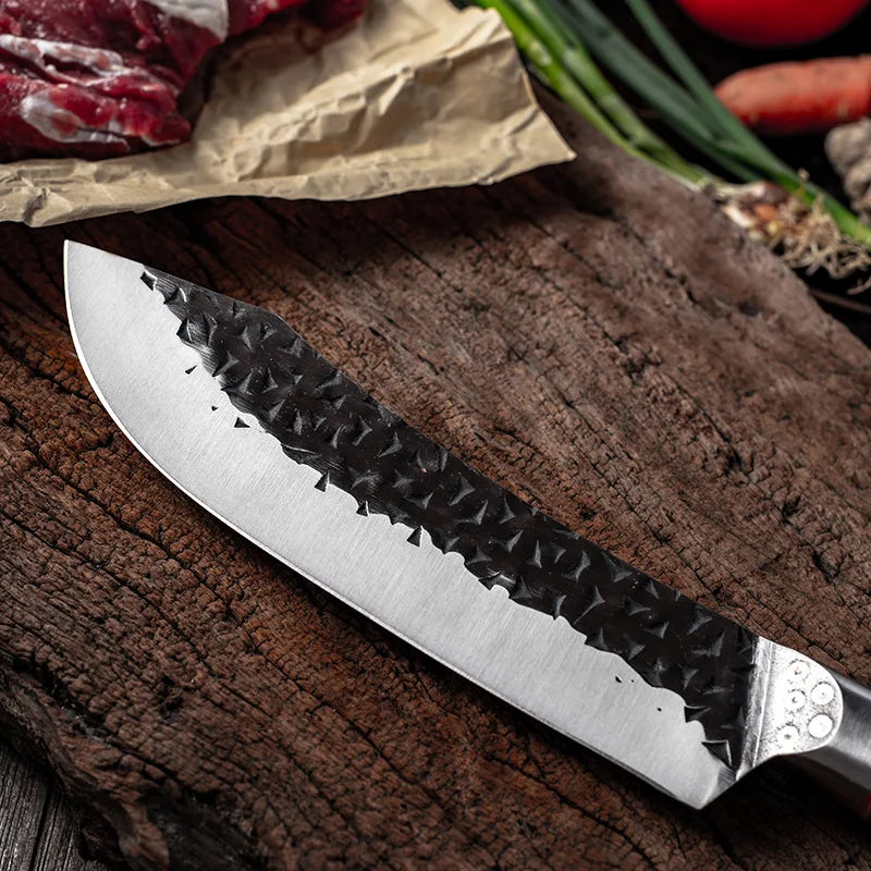 7.6inch Handmade Forged Kitchen Knife Butcher Meat Chopping Cleaver Chinese Chef Knife 5CR15 Stainless Steel - Daisan Mart