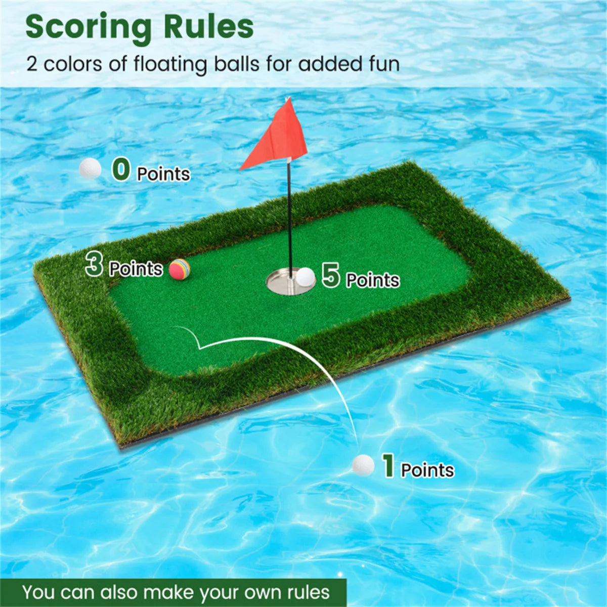 Floating Golf Course Swimming Pool 35.5x23.5 Chipping Practice