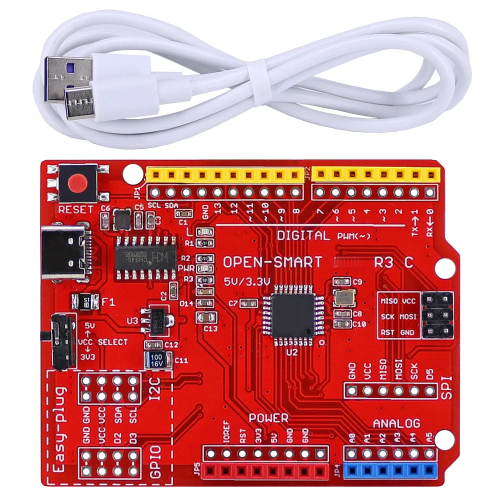OPEN-SMART Type-C 5V / 3.3V ATMEGA328P Development DIY Board with Type C USB Cable Compatible for 328P Board