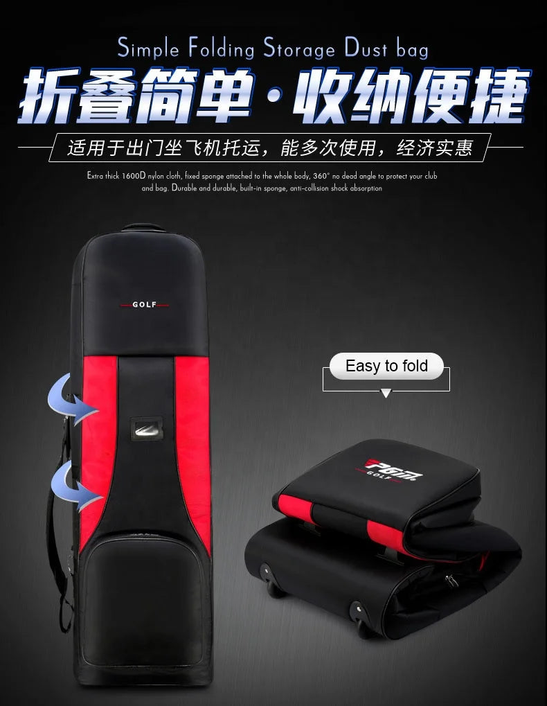 Convenient Travel Golf Bag Holder with Wheels