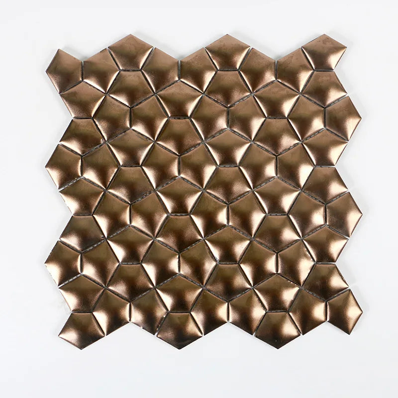 295*295 New Fashion Water Cube Design With Unique Blue Cream Color Ceramic Mosaic Tiles Panel - Daisan Mart