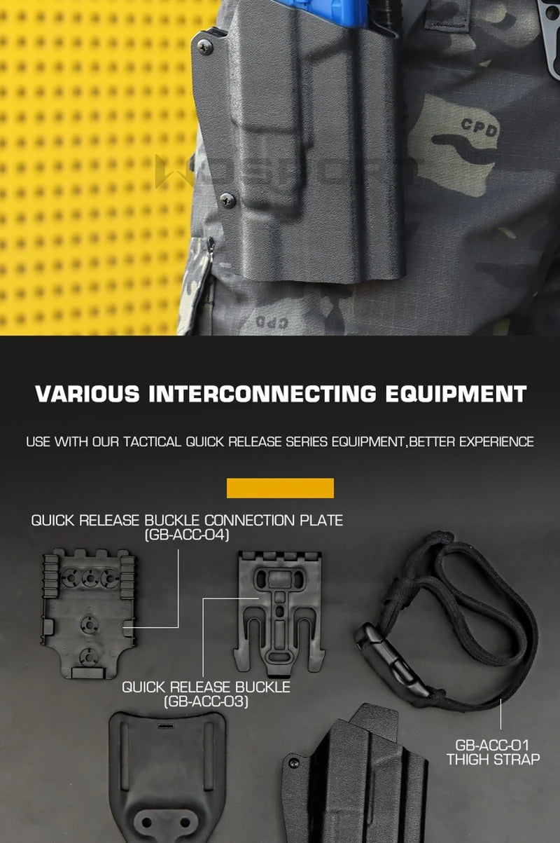 Kydex Holster for G17/19/19x/45 Inside Waistband Concealed Carry Holster Fit for G19x (Gen 1-5) Gun Holster X300 Light