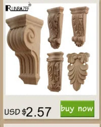 Wood Mouldings Wood Carving Door Onlay Wood Applique Wood Decal Antique Retro Modern Long Leaves Wooden Cabinet Furniture Corner