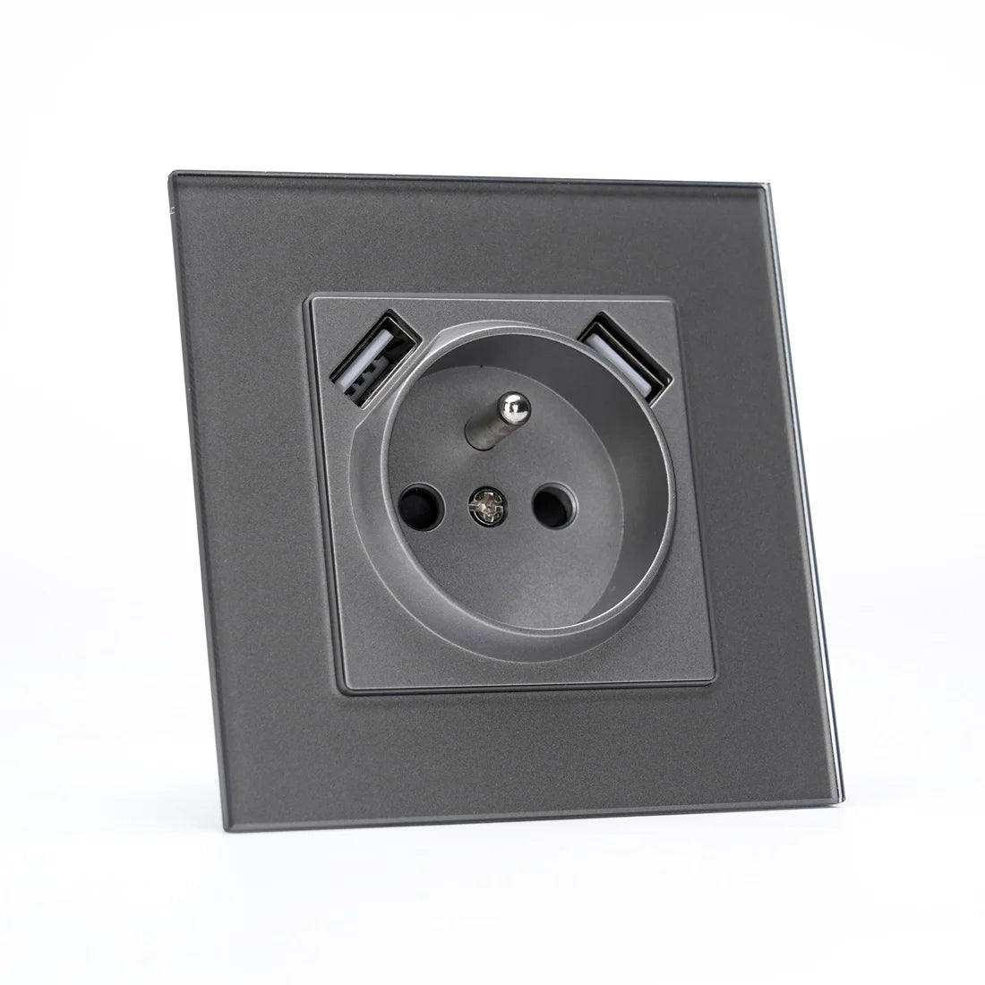 Ổ Cắm Kính Châu Âu USB Nhanh 240V A+A DC5V 2.1A