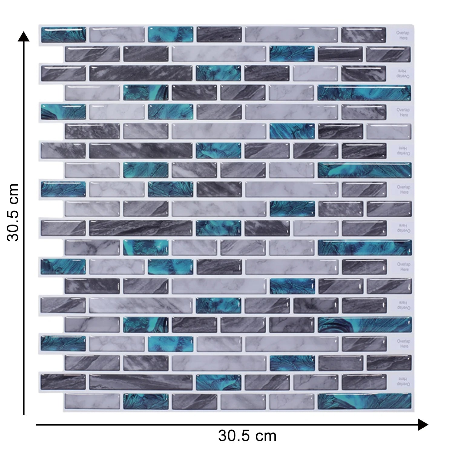 Premium 12x12 inch Kicthen Bathroom Backsplash Wall Stickers Self adhesive vinyl wallpaper shell and stick 3D Metro effect tiles