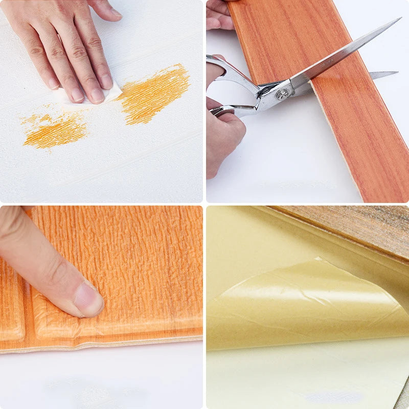 3D Wall Edge Strip Stickers Self Adhesive Waterproof PVC Baseboard Corner Waist Line Sticker Wall Trim Line Skirting Border
