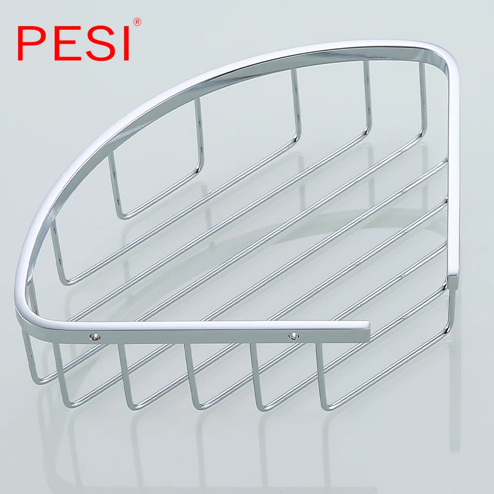 Bathroom Shelf Black Stainless Steel Single Bathroom Shelves Shower Storage Rack Wall Mounted Corner Basket Shampoo Shelf. - Daisan Mart