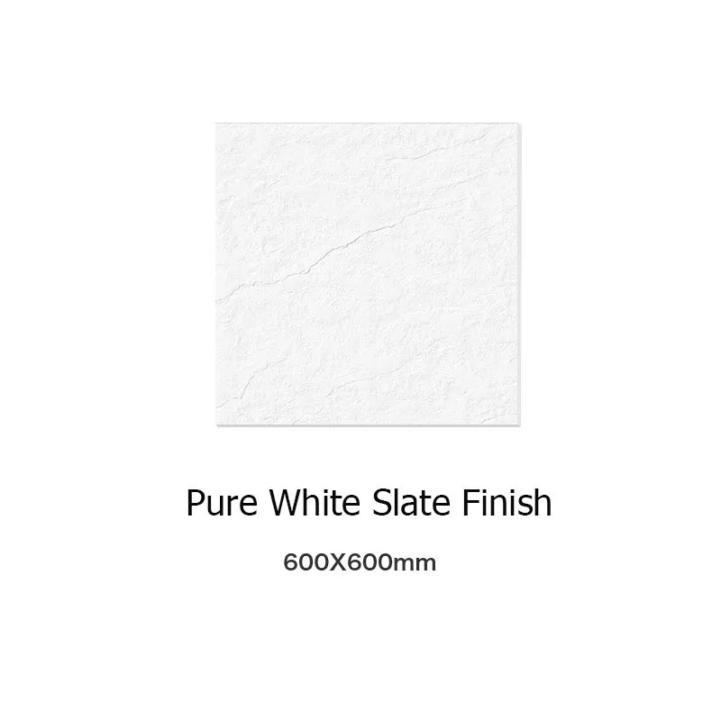 600x600mm/600x1200mm Matt Pure White  Slate Finish and Pure Black Slate Finish Porcelain Tile - Daisan Mart