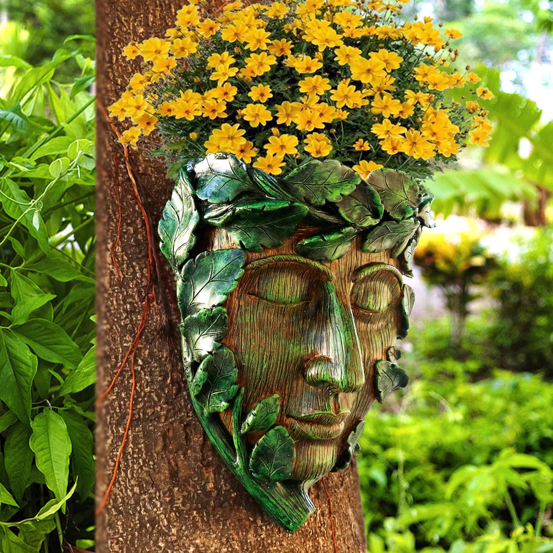 Unique Human Face Tree Ornament - Halloween Home Decor & Garden Decor for Outside, Fit Patio Resin Craft Ornament - Daisan Mart