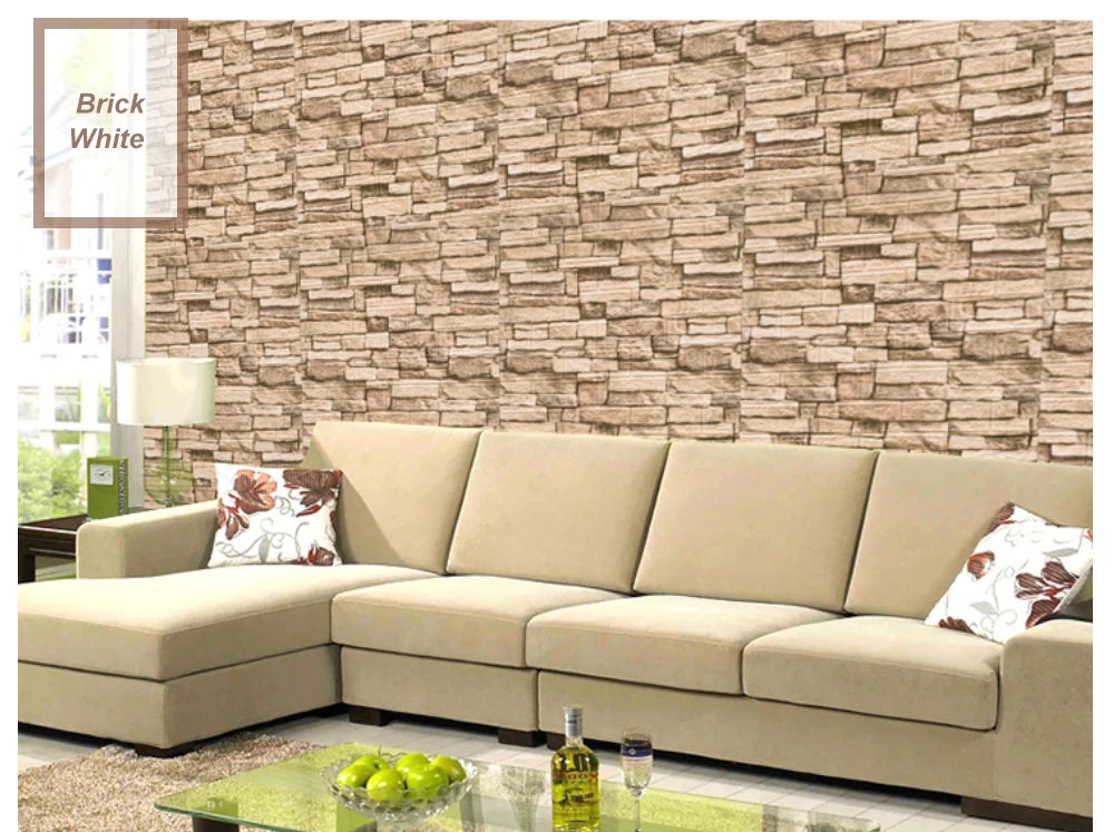 3D Brick Wall Sticker Strong three-dimensional 77*70cm Monochrome and Retro adesivos de parede paper Bring the fun of home life - Daisan Mart